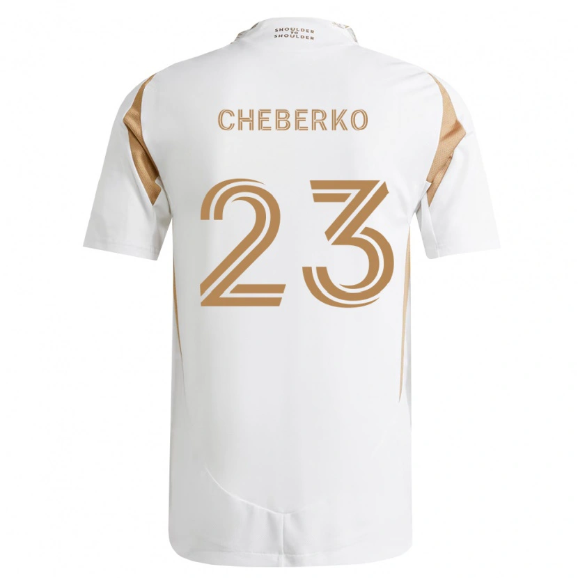 Danxen Enfant Maillot Yevgen Cheberko #23 Blanc Marron Tenues Extérieur 2026/27 T-Shirt