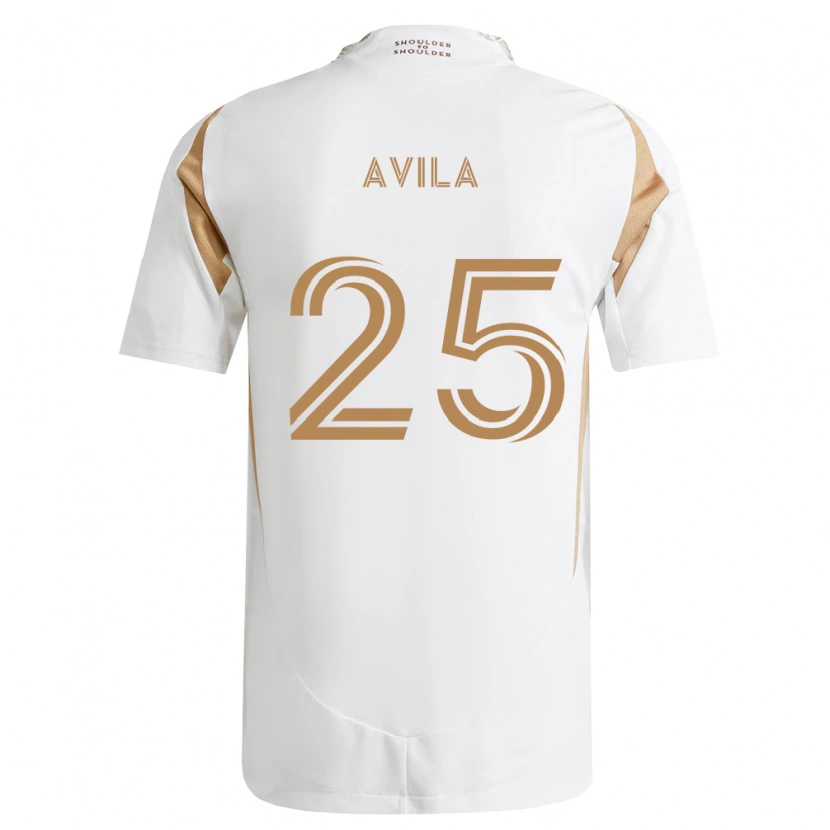Danxen Enfant Maillot Armando Avila #25 Blanc Marron Tenues Extérieur 2026/27 T-Shirt