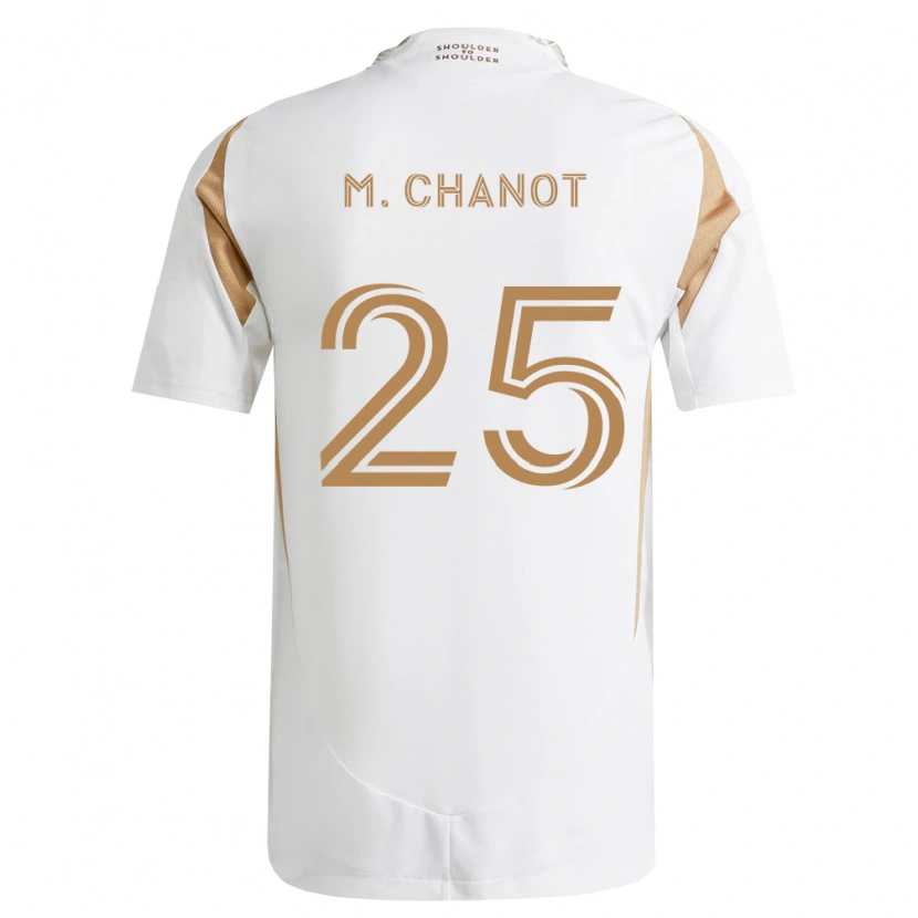 Danxen Enfant Maillot Maxime Chanot #25 Blanc Marron Tenues Extérieur 2026/27 T-Shirt