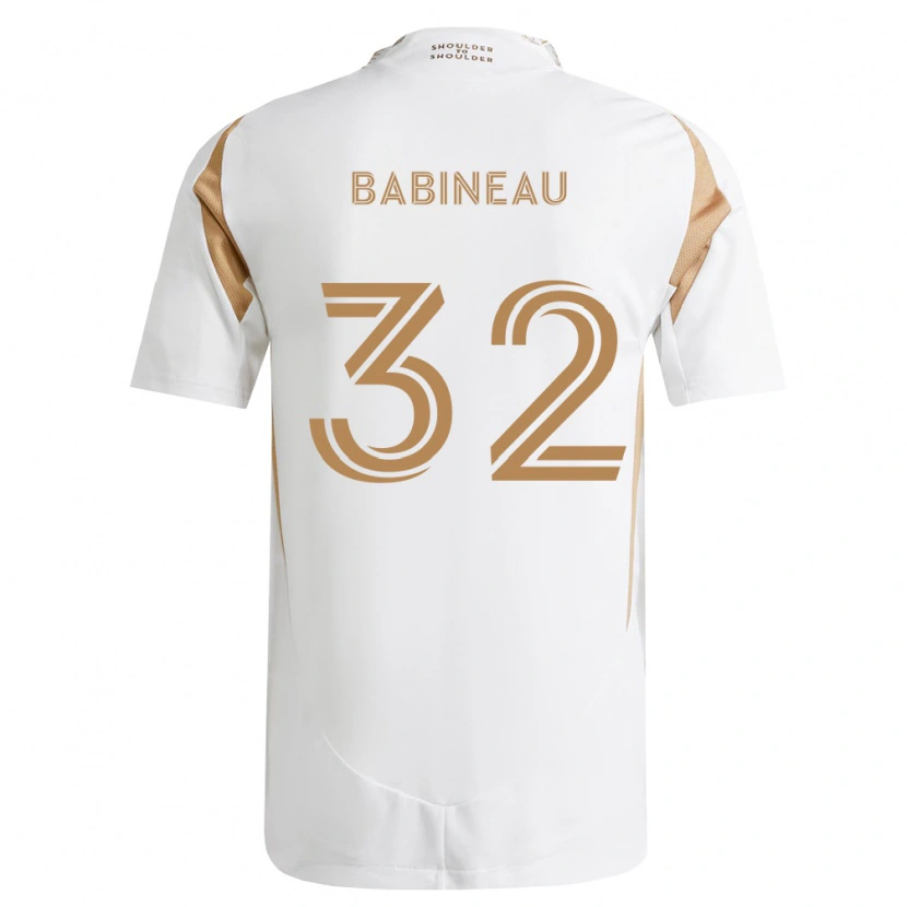 Danxen Enfant Maillot Travis Babineau #32 Blanc Marron Tenues Extérieur 2026/27 T-Shirt