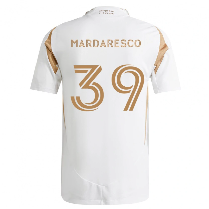 Danxen Enfant Maillot Nathan Mardaresco #39 Blanc Marron Tenues Extérieur 2026/27 T-Shirt