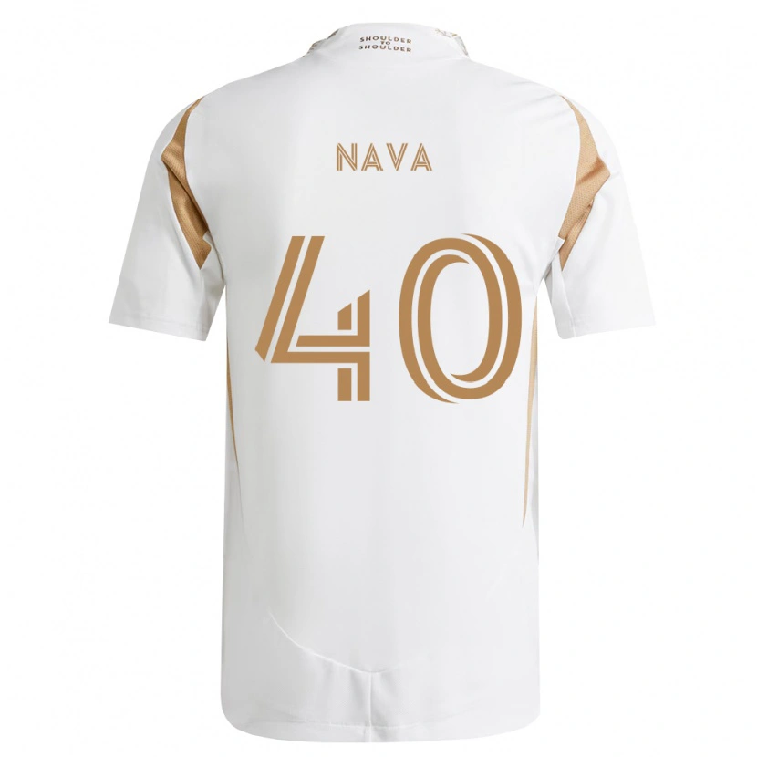 Danxen Enfant Maillot Sebastian Nava #40 Blanc Marron Tenues Extérieur 2026/27 T-Shirt
