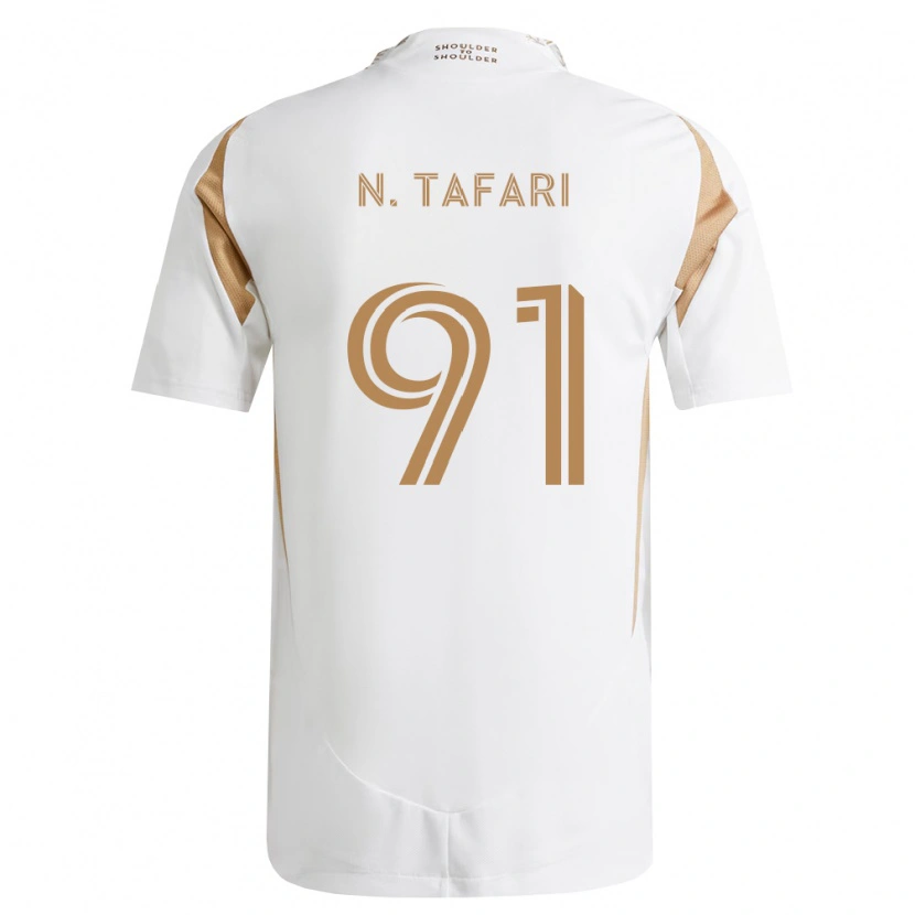 Danxen Enfant Maillot Nkosi Tafari #91 Blanc Marron Tenues Extérieur 2026/27 T-Shirt