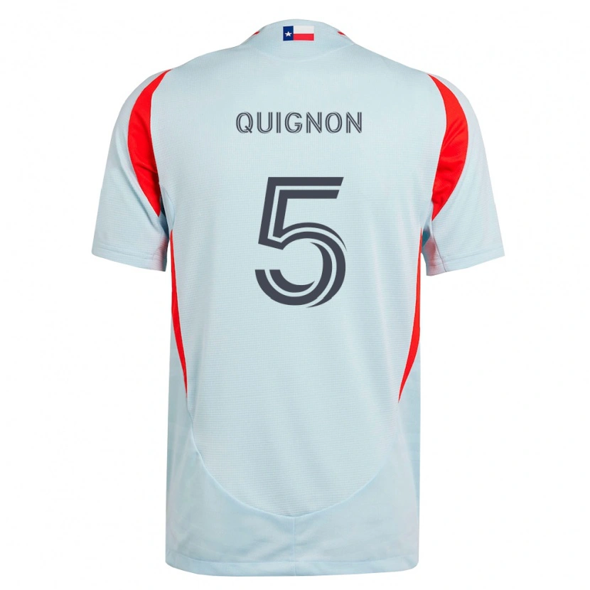 Danxen Enfant Maillot Facundo Quignón #5 Gris Foncé Rouge Blanc Tenues Extérieur 2026/27 T-Shirt