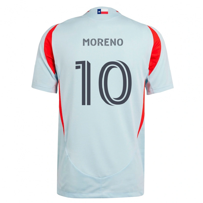 Danxen Enfant Maillot Santiago Moreno #10 Gris Foncé Rouge Blanc Tenues Extérieur 2026/27 T-Shirt