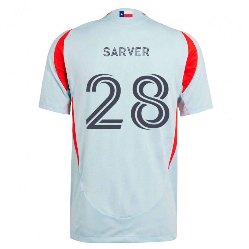 Danxen Enfant Maillot Sam Sarver #28 Gris Foncé Rouge Blanc Tenues Extérieur 2026/27 T-Shirt