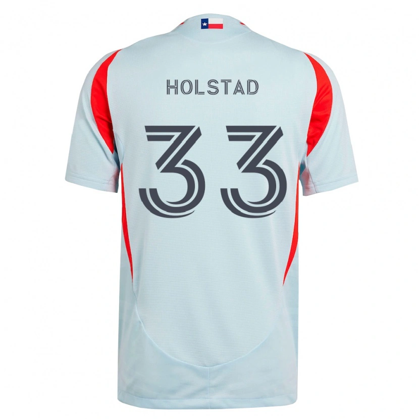 Danxen Enfant Maillot Clay Holstad #33 Gris Foncé Rouge Blanc Tenues Extérieur 2026/27 T-Shirt