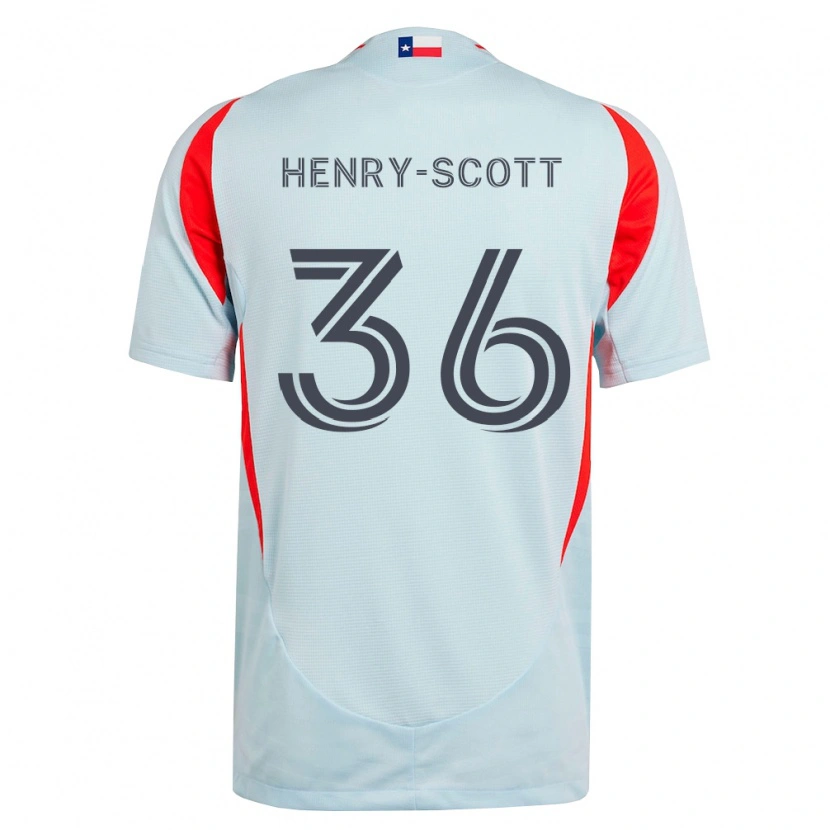 Danxen Enfant Maillot Malik Henry-Scott #36 Gris Foncé Rouge Blanc Tenues Extérieur 2026/27 T-Shirt