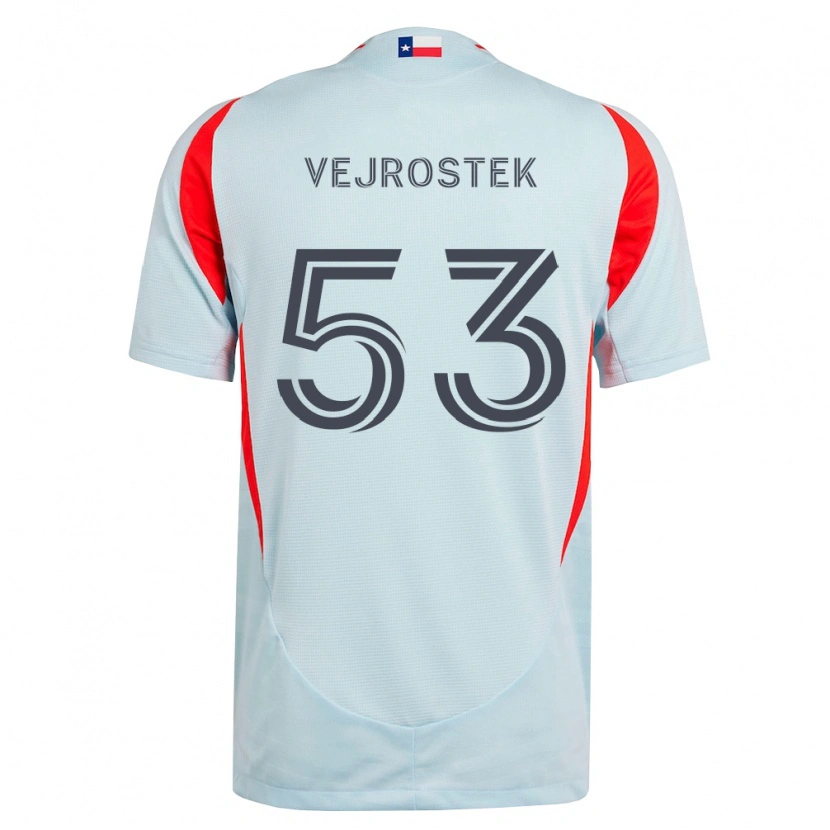 Danxen Enfant Maillot Liam Vejrostek #53 Gris Foncé Rouge Blanc Tenues Extérieur 2026/27 T-Shirt