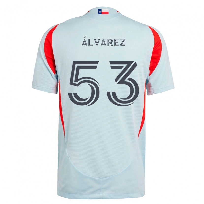 Danxen Enfant Maillot Giomar Álvarez #53 Gris Foncé Rouge Blanc Tenues Extérieur 2026/27 T-Shirt