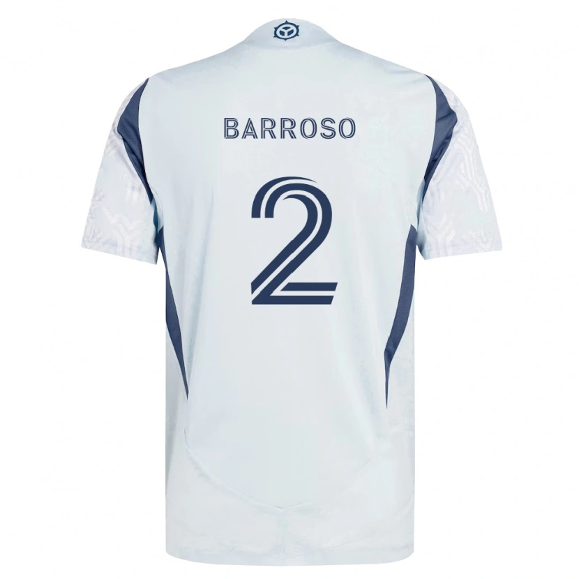 Danxen Enfant Maillot Leonardo Barroso #2 Bleu Gris Blanc Tenues Extérieur 2026/27 T-Shirt