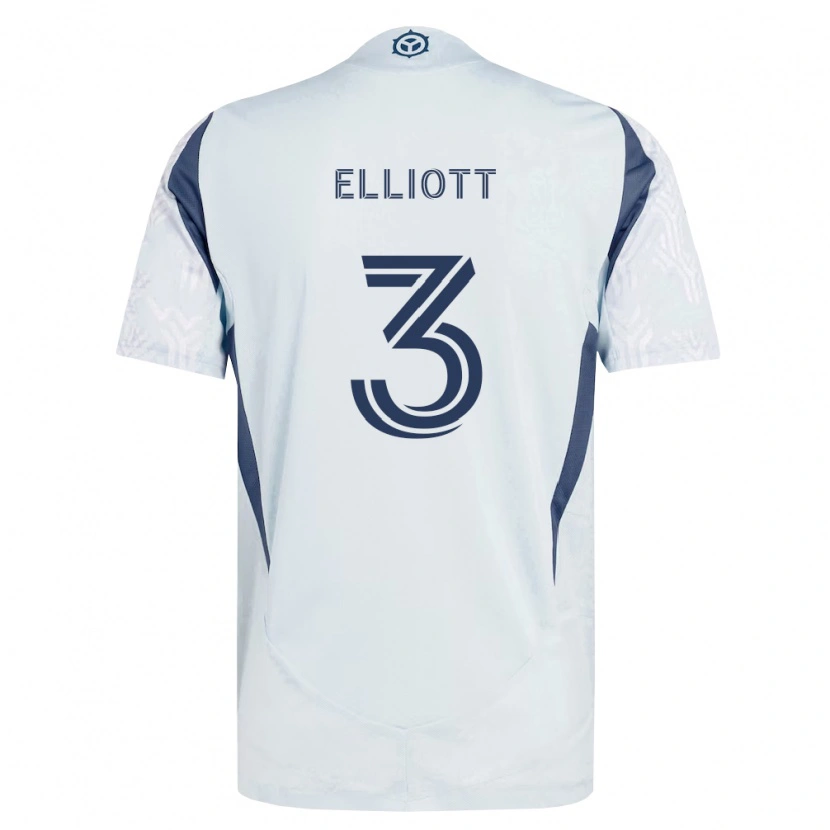 Danxen Enfant Maillot Jack Elliott #3 Bleu Gris Blanc Tenues Extérieur 2026/27 T-Shirt