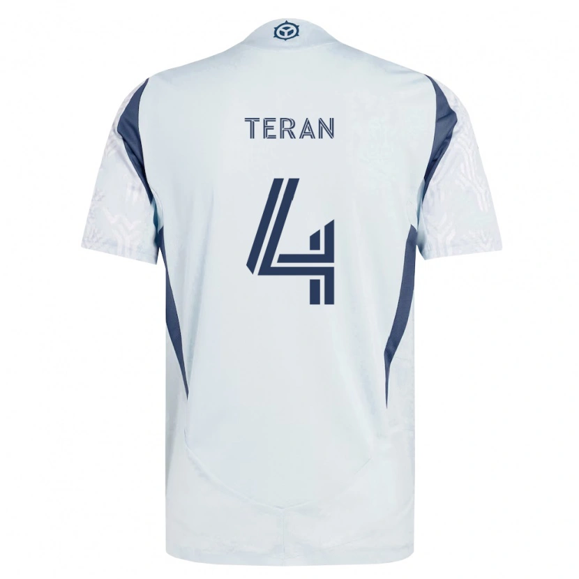 Danxen Enfant Maillot Carlos Terán #4 Bleu Gris Blanc Tenues Extérieur 2026/27 T-Shirt