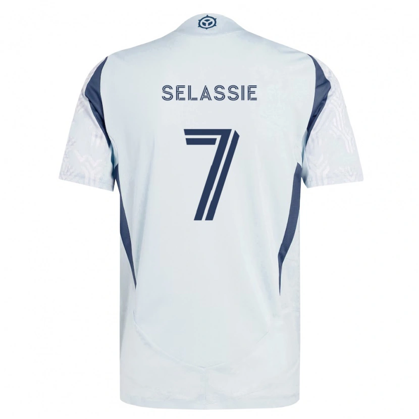 Danxen Enfant Maillot Maren Haile-Selassie #7 Bleu Gris Blanc Tenues Extérieur 2026/27 T-Shirt