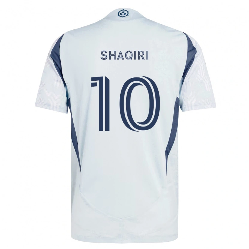 Danxen Enfant Maillot Xherdan Shaqiri #10 Bleu Gris Blanc Tenues Extérieur 2026/27 T-Shirt