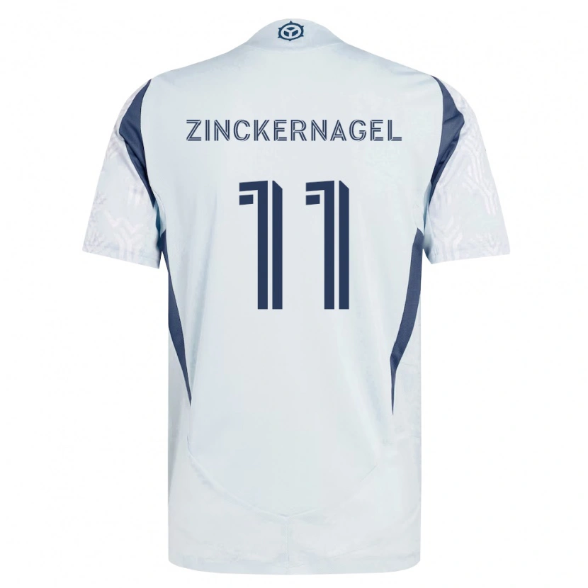 Danxen Enfant Maillot Philip Zinckernagel #11 Bleu Gris Blanc Tenues Extérieur 2026/27 T-Shirt