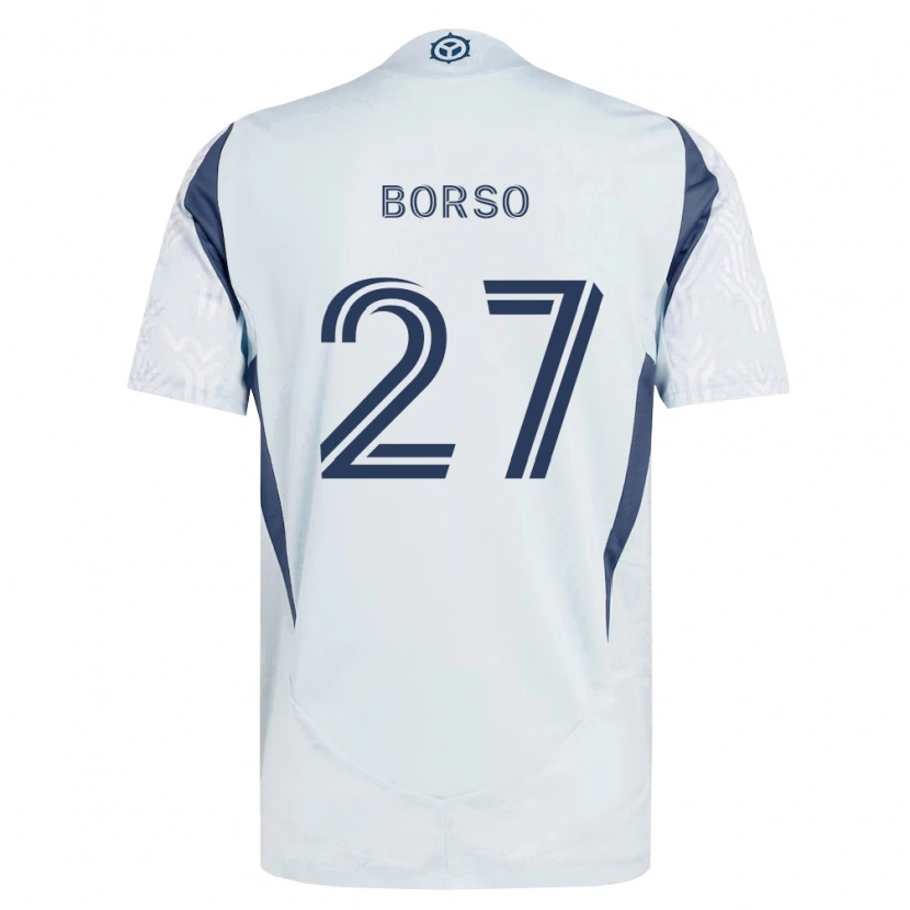 Danxen Enfant Maillot Dylan Borso #27 Bleu Gris Blanc Tenues Extérieur 2026/27 T-Shirt
