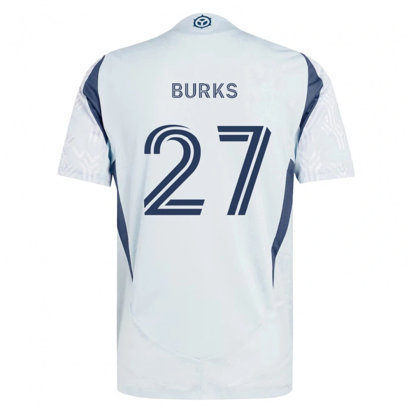 Danxen Enfant Maillot Kendall Burks #27 Bleu Gris Blanc Tenues Extérieur 2026/27 T-Shirt