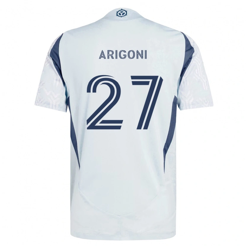 Danxen Enfant Maillot Allan Arigoni #27 Bleu Gris Blanc Tenues Extérieur 2026/27 T-Shirt
