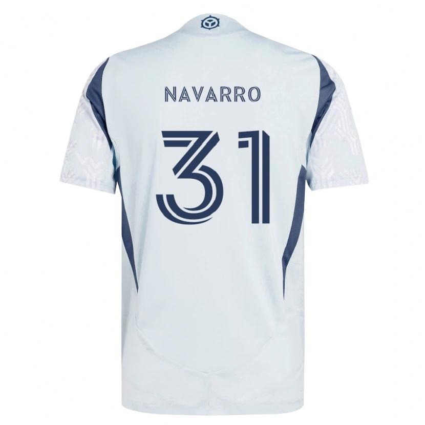 Danxen Enfant Maillot Federico Navarro #31 Bleu Gris Blanc Tenues Extérieur 2026/27 T-Shirt