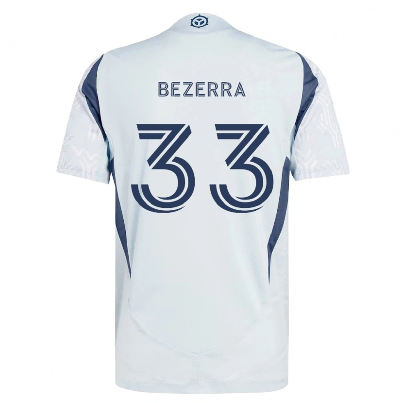 Danxen Enfant Maillot Victor Bezerra #33 Bleu Gris Blanc Tenues Extérieur 2026/27 T-Shirt