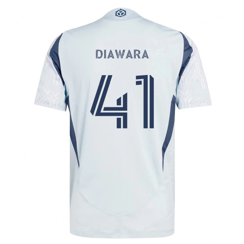 Danxen Enfant Maillot Tidiane Diawara #41 Bleu Gris Blanc Tenues Extérieur 2026/27 T-Shirt