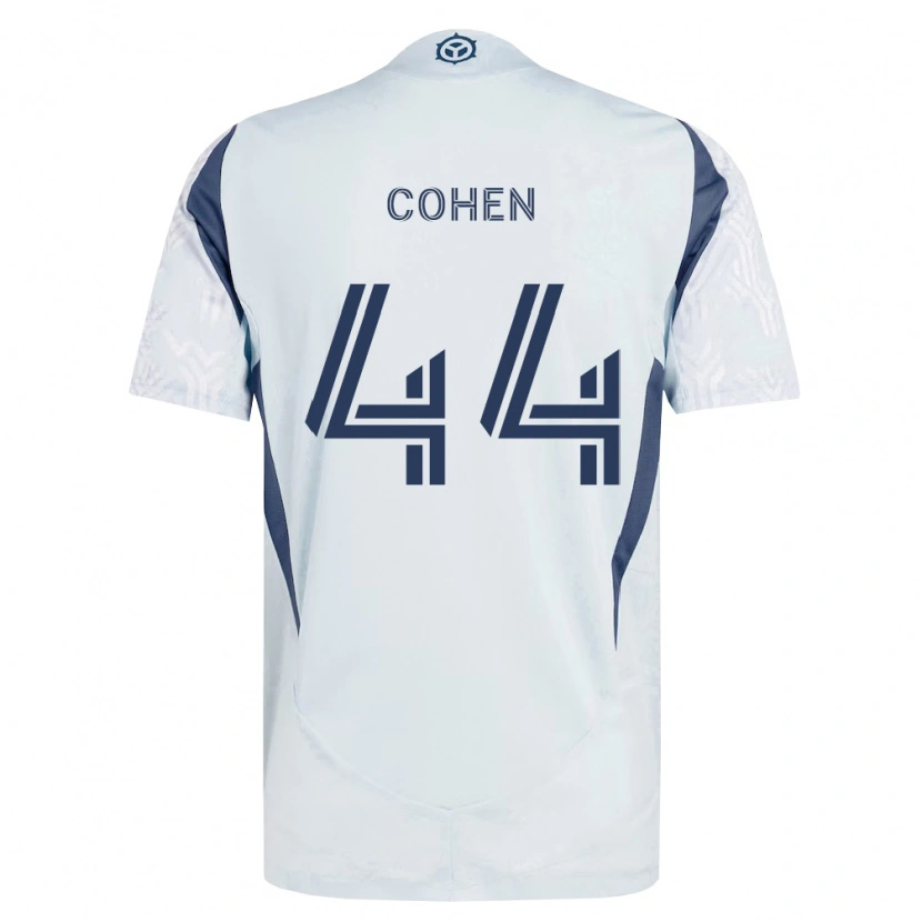 Danxen Enfant Maillot Josh Cohen #44 Bleu Gris Blanc Tenues Extérieur 2026/27 T-Shirt