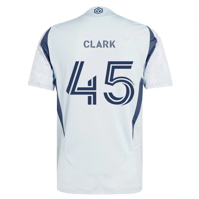 Danxen Enfant Maillot Mateo Clark #45 Bleu Gris Blanc Tenues Extérieur 2026/27 T-Shirt
