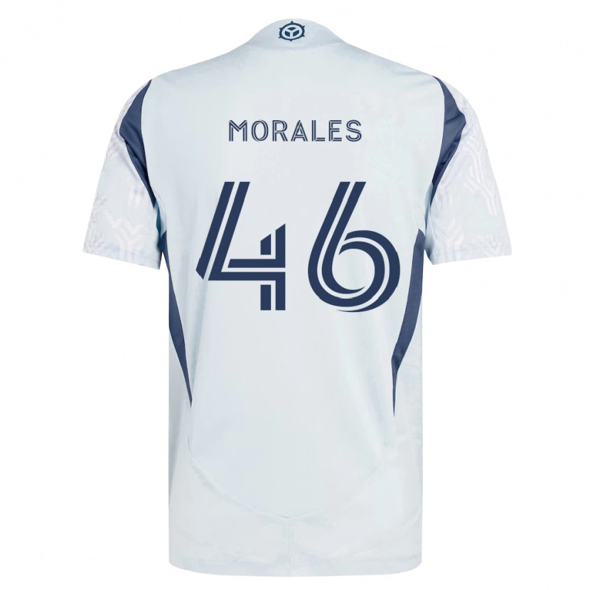 Danxen Enfant Maillot Christopher Morales #46 Bleu Gris Blanc Tenues Extérieur 2026/27 T-Shirt