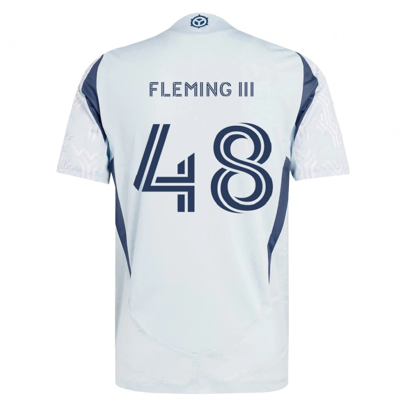 Danxen Enfant Maillot Richard Fleming Iii #48 Bleu Gris Blanc Tenues Extérieur 2026/27 T-Shirt
