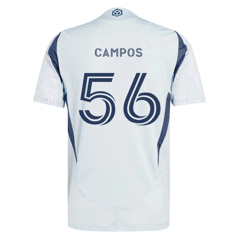Danxen Enfant Maillot Edgar Campos #56 Bleu Gris Blanc Tenues Extérieur 2026/27 T-Shirt