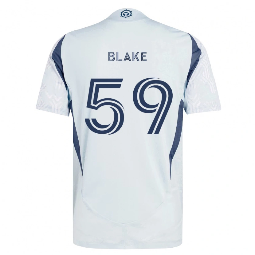 Danxen Enfant Maillot Romain Blake #59 Bleu Gris Blanc Tenues Extérieur 2026/27 T-Shirt