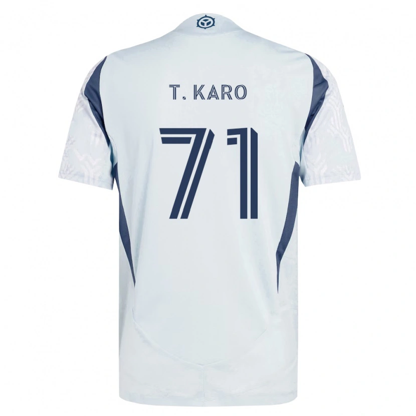 Danxen Enfant Maillot David Tchétchao Karo #71 Bleu Gris Blanc Tenues Extérieur 2026/27 T-Shirt