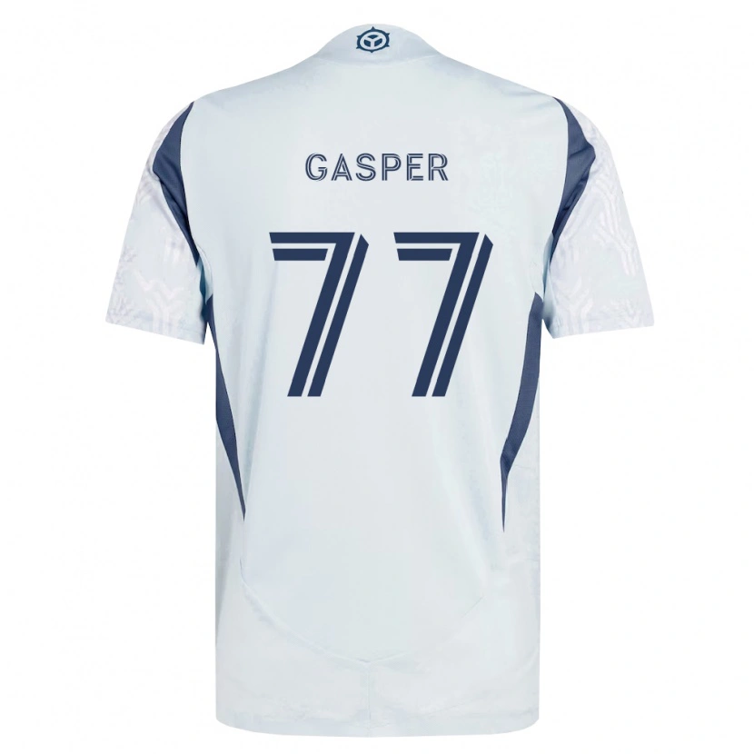 Danxen Enfant Maillot Chase Gasper #77 Bleu Gris Blanc Tenues Extérieur 2026/27 T-Shirt