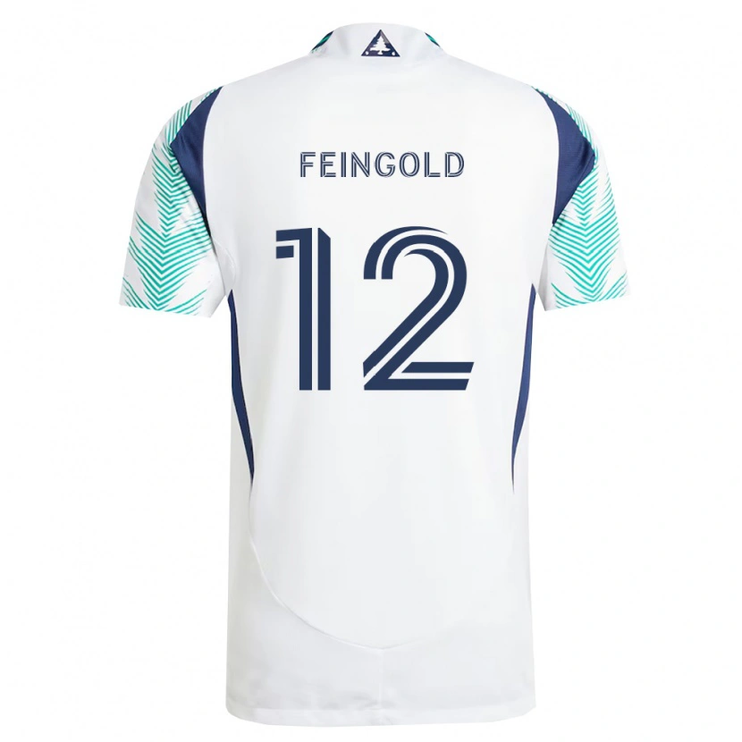 Danxen Enfant Maillot Ilay Feingold #12 Blanc Bleu Marine Vert Clair Tenues Extérieur 2026/27 T-Shirt