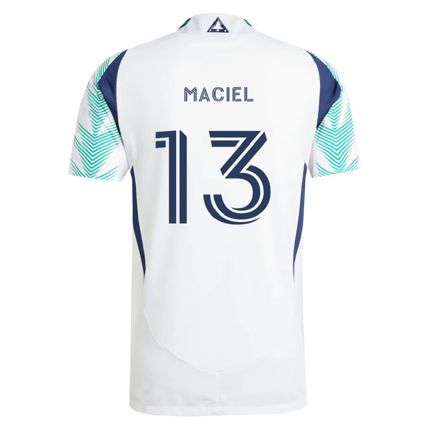 Danxen Enfant Maillot Maciel #13 Blanc Bleu Marine Vert Clair Tenues Extérieur 2026/27 T-Shirt