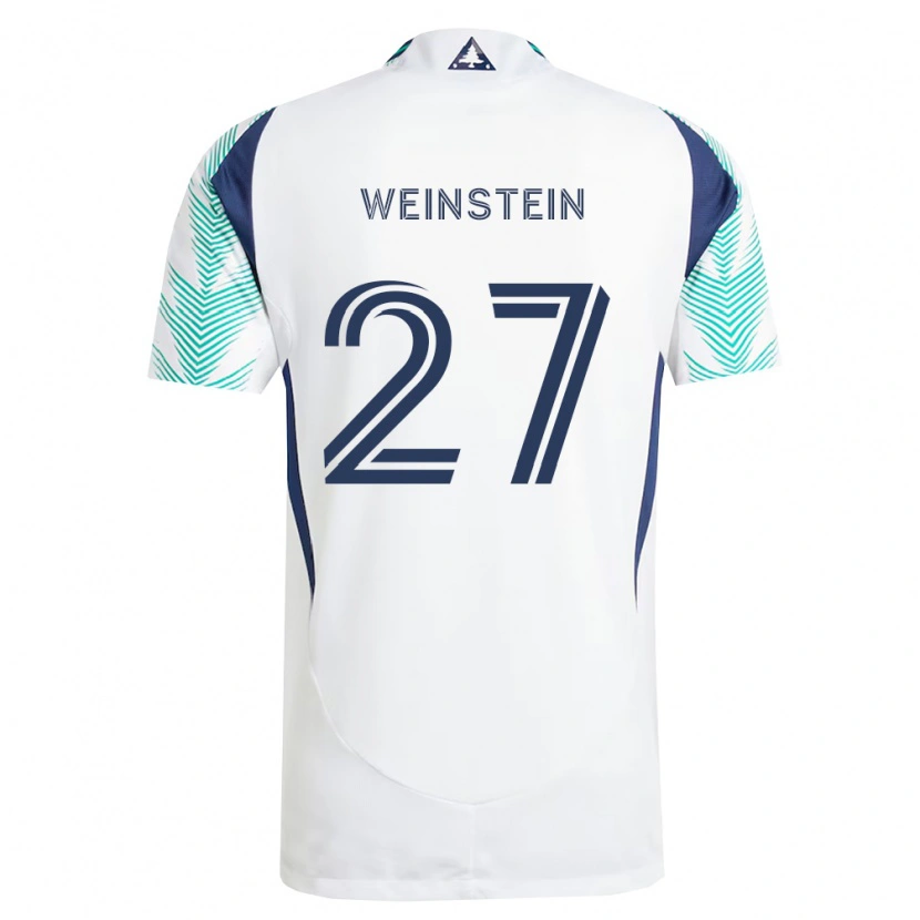 Danxen Enfant Maillot Max Weinstein #27 Blanc Bleu Marine Vert Clair Tenues Extérieur 2026/27 T-Shirt