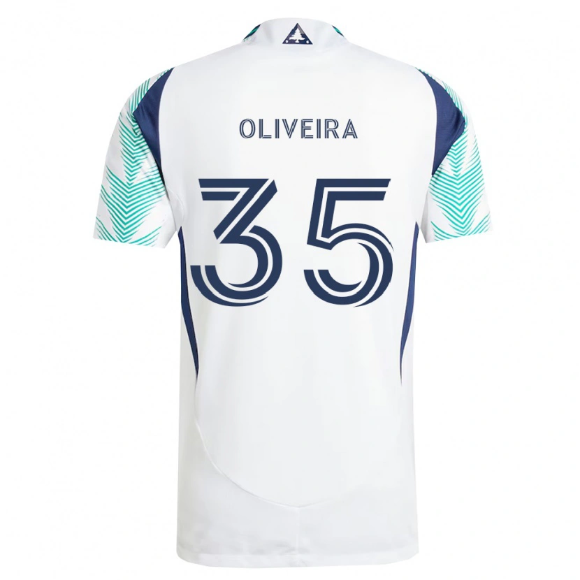 Danxen Enfant Maillot Cristiano Oliveira #35 Blanc Bleu Marine Vert Clair Tenues Extérieur 2026/27 T-Shirt
