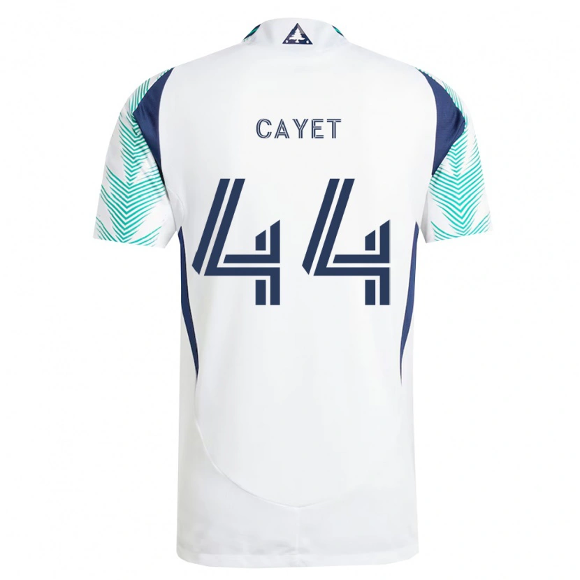 Danxen Enfant Maillot Pierre Cayet #44 Blanc Bleu Marine Vert Clair Tenues Extérieur 2026/27 T-Shirt