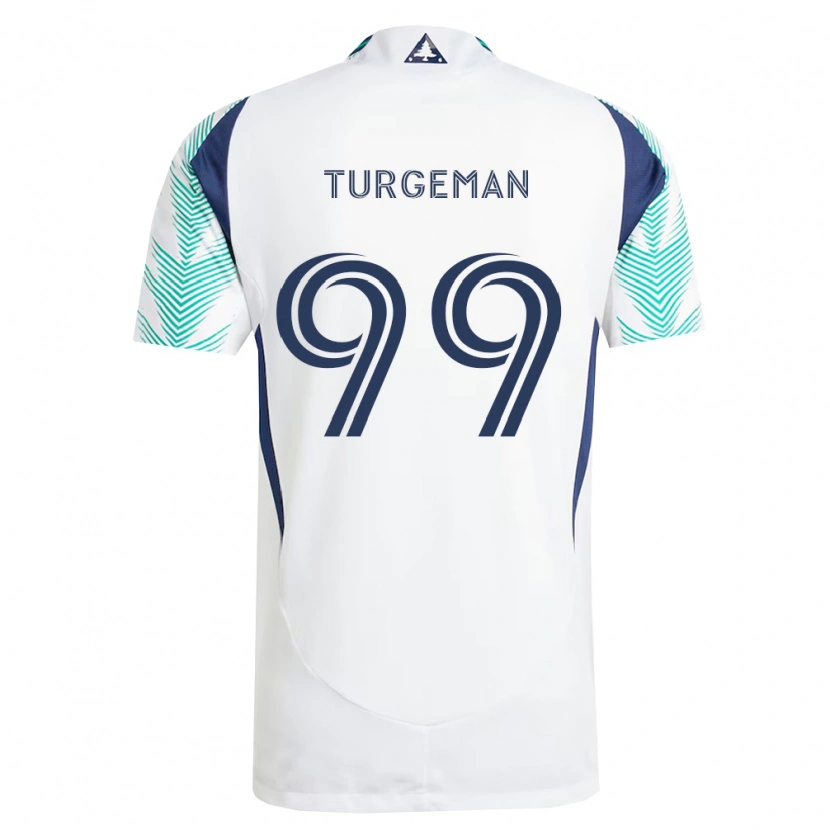 Danxen Enfant Maillot Dor Turgeman #99 Blanc Bleu Marine Vert Clair Tenues Extérieur 2026/27 T-Shirt