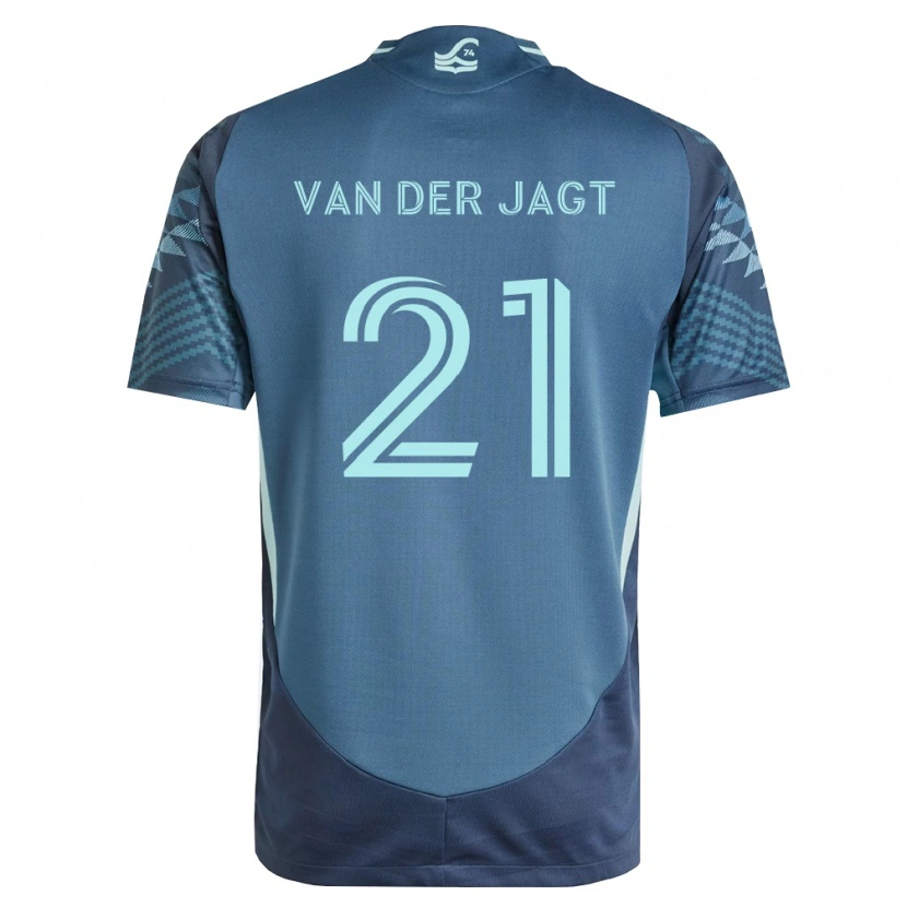 Danxen Enfant Maillot Olivia Van Der Jagt #21 Bleu Marine Vert Tenues Extérieur 2026/27 T-Shirt