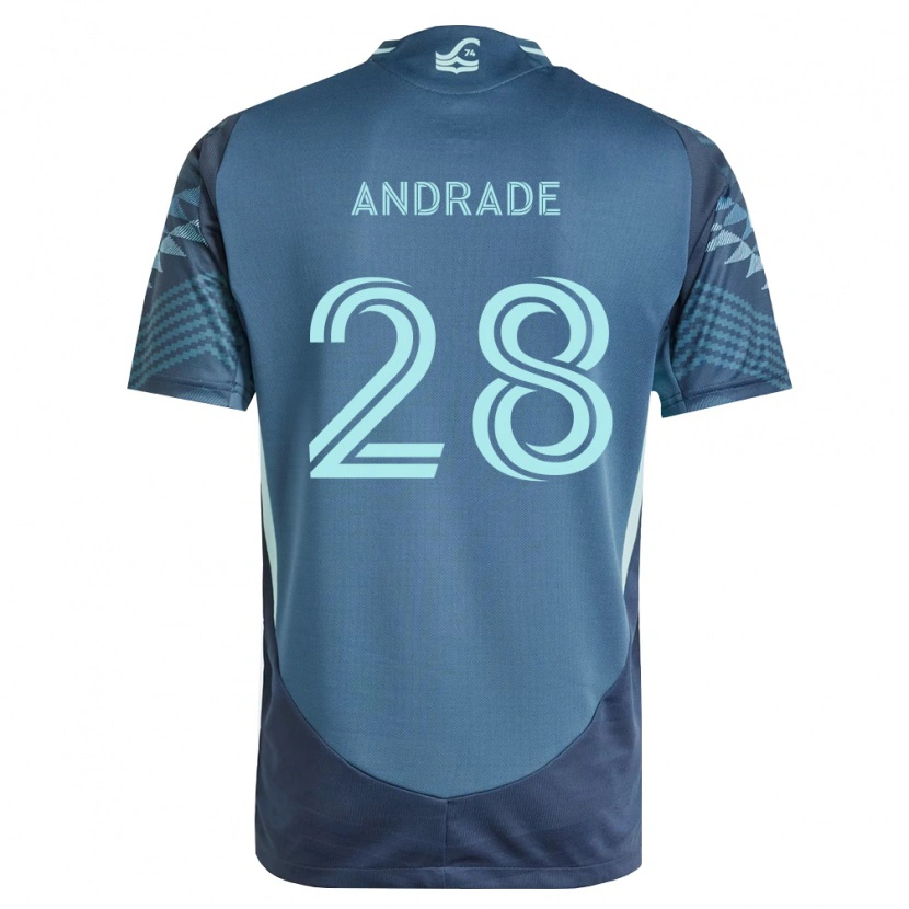 Danxen Enfant Maillot Yeimar Gómez Andrade #28 Bleu Marine Vert Tenues Extérieur 2026/27 T-Shirt