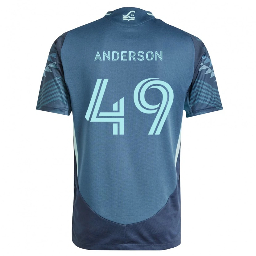 Danxen Enfant Maillot Hunter Anderson #49 Bleu Marine Vert Tenues Extérieur 2026/27 T-Shirt