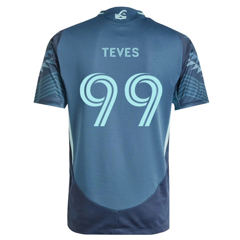 Danxen Enfant Maillot Dylan Teves #99 Bleu Marine Vert Tenues Extérieur 2026/27 T-Shirt