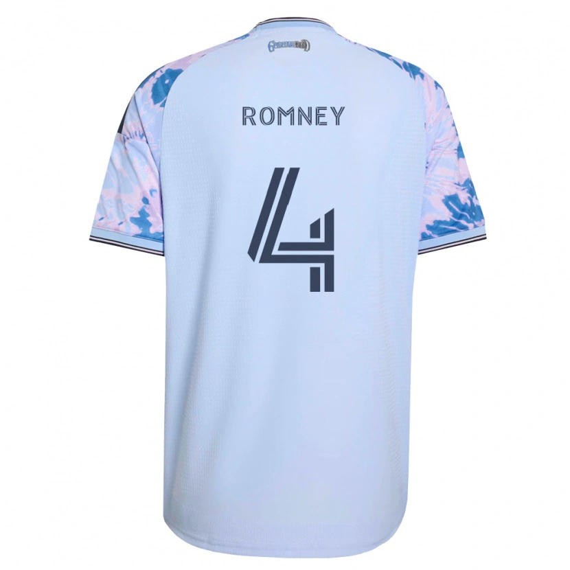 Danxen Enfant Maillot Dave Romney #4 Bleu Royal Blanc Noir Tenues Extérieur 2026/27 T-Shirt