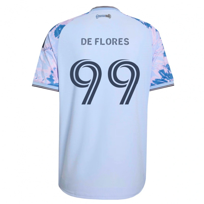 Danxen Enfant Maillot Shane De Flores #99 Bleu Royal Blanc Noir Tenues Extérieur 2026/27 T-Shirt
