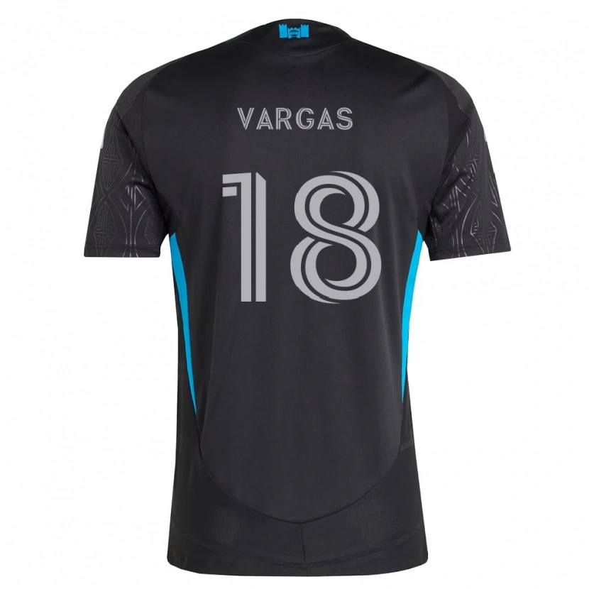 Danxen Enfant Maillot Kerwin Vargas #18 Noir Blanc Bleu Ciel Tenues Extérieur 2026/27 T-Shirt