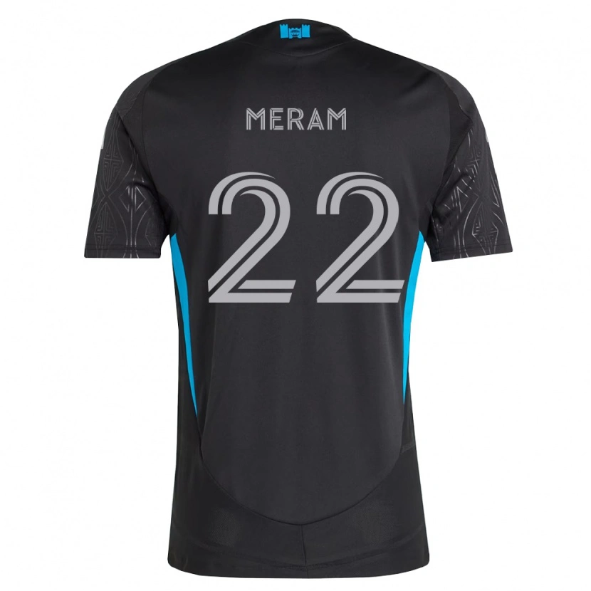 Danxen Enfant Maillot Justin Meram #22 Noir Blanc Bleu Ciel Tenues Extérieur 2026/27 T-Shirt