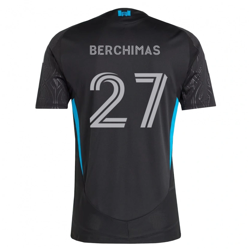 Danxen Enfant Maillot Nimfasha Berchimas #27 Noir Blanc Bleu Ciel Tenues Extérieur 2026/27 T-Shirt