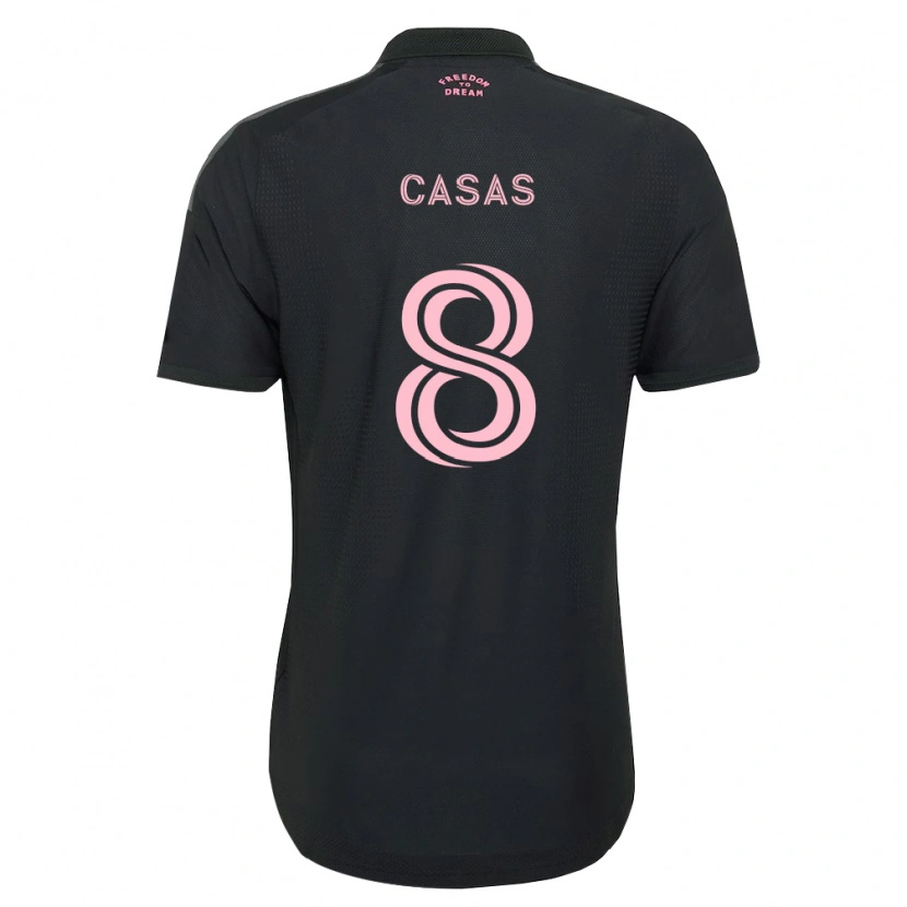 Danxen Enfant Maillot Pep Casas #8 Rose Noir Blanc Tenues Extérieur 2026/27 T-Shirt